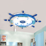 Coastal Led Acrylic Ceiling Flush Lamp In White/Orange/Blue For Bedroom