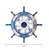 Coastal Led Acrylic Ceiling Flush Lamp In White/Orange/Blue For Bedroom