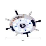 Coastal Led Acrylic Ceiling Flush Lamp In White/Orange/Blue For Bedroom