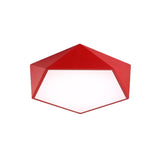 Childrens Pentagon Flushmount Led Ceiling Light Fixture In Red/Yellow/Blue Acrylic