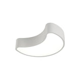 Semi-Moon Led Acrylic Flush Mount Ceiling Fixture For Kids Leisure Area - White/Red/Yellow Lighting