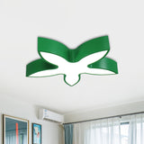 Kids Led Starry Flush Mount Ceiling Light With White/Red/Yellow Acrylic Shade