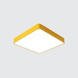 Kids Square Led Flush Light Fixture In Acrylic White/Red/Yellow - Warm/White