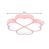 Minimalist Pink Led Ceiling Mount Flush Lamp For Nursery - Clover Light Fixture