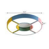 Modern Circular Acrylic Flushmount Ceiling Light With Creative Pink-Yellow Led