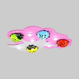 Kids Led Ladybug Ceiling Light In Pink/Green With Acrylic Shade