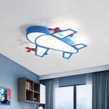 Cartoon Style Led Blue Ceiling Lamp - Acrylic Flush Mount Recessed Lighting White/3 Color Light