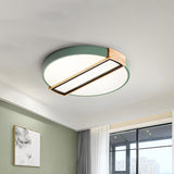 16/19.5 Nordic Led Flushmount Ceiling Light - White/Grey/Green Round Acrylic Shade Green / 16