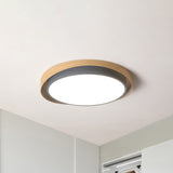 Circular Ceiling Light Macaron Metal Blue/Grey And Beige Led Flush Mount Fixture For Child Bedroom