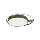 Modern Bear Head Led Flushmount Ceiling Light With Wood Accent - 18/21.5 Wide Cartoon Acrylic In
