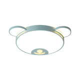Bear Acrylic Ceiling Lamp: Cartoon Pink/Blue Led Flush Mount Light Fixture (16.5’/20.5’ Width)