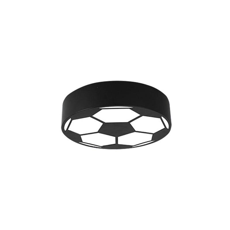 Kids Bedroom Acrylic Flat Football Ceiling Mount Light - Sports Theme Lamp