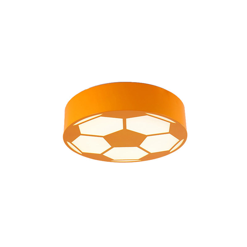 Kids Bedroom Acrylic Flat Football Ceiling Mount Light - Sports Theme Lamp