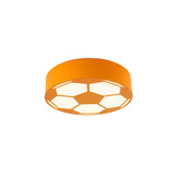 Kids Bedroom Acrylic Flat Football Ceiling Mount Light - Sports Theme Lamp