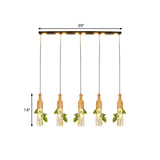 5-Light Clear Glass Cluster Pendant In Lodge Black: Modern Ceiling Light For Dining Room With