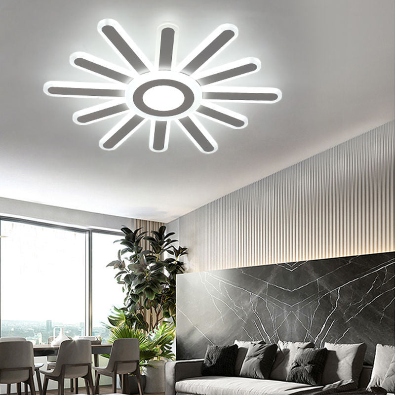 Contemporary Acrylic Led Ceiling Lamp In White For Study Room Hallway / 23.5
