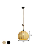 Rustic Black/Brown Pendant Lamp - 1-Light Half-Globe Ceiling Hang Light For Dining Table 10/12 Wide