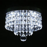 Glamorous Crystal Drum Ceiling Light In Chrome - Flush Mount Fixture