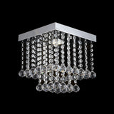 Chrome Crystal Flush Mount Ceiling Light Fixture With Cascading Balls