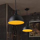 Black Iron Industrial Pendant Light With Vent - Perfect For Restaurants