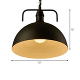 Black Iron Industrial Pendant Light With Vent - Perfect For Restaurants
