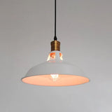 Farmhouse Iron Pendant Light With Vented Socket - Barn Shade Living Room Lighting 1-Light