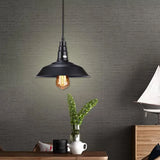 Country Style Metal Black Barn Pendant Ceiling Light With Plug-In Kitchen Bulb