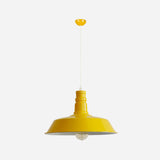 Industrial Barn Shade Pendant Lamp - Red/Yellow/White Finish Hanging Light Kit