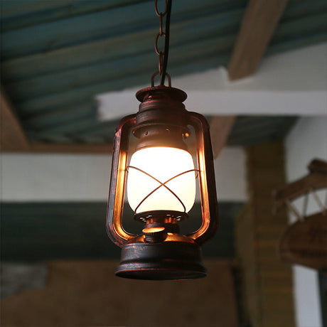 Farmhouse Milk Glass Pendant Light In Copper - 5.5’/7’/8’ Wide 1-Bulb Hanging Fixture For