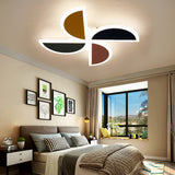 Cute Led Ceiling Light: Multi - Colored Windmill Acrylic Flush Fixture For Living Room Black -