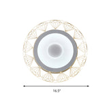 Led Round Ceiling Light With Diamond Wire - Modern Acrylic Lamp White Ideal For Kindergarten