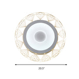 Led Round Ceiling Light With Diamond Wire - Modern Acrylic Lamp White Ideal For Kindergarten