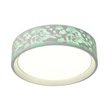 White Hammered Metal Flush Mount Ceiling Light Fixture For Childrens Bedroom
