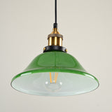 Vintage Brass Green Glass Carillon Pendant Light Fixture - 1-Light Suspension For Guest Room 8/10