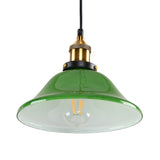 Vintage Brass Green Glass Carillon Pendant Light Fixture - 1-Light Suspension For Guest Room 8/10