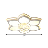 Led Crystal Flush Mount Ceiling Light With Clear Droplets
