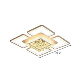 Simple White Acrylic Square Flushmount Light - 21.5/25.5 Width Led Flush Mount Lamp In Warm/White