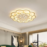Modernist Petal Flush Ceiling Light In Gold With Led Warm/White - Available 20.5/27 Sizes / 20.5