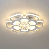 Modern Acrylic Petal Flush Mount Led Ceiling Light - 20.5/27 W Warm/White Round Design White Finish