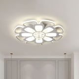 Modern Acrylic Petal Flush Mount Led Ceiling Light - 20.5/27 W Warm/White Round Design White Finish