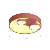 Nordic Led Flush Mount Light: Metal Round With Acrylic Diffuser - Perfect For Kids