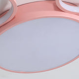 Nordic Led Flush Mount Light: Metal Round With Acrylic Diffuser - Perfect For Kids