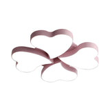 White Acrylic Heart Led Flush Ceiling Light Fixture For Bedroom Art Deco Style