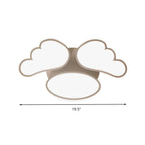 Art Deco Acrylic Flush Mount Ceiling Light - White Angel Design For Kids Bedroom