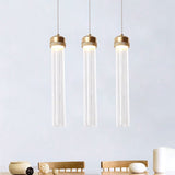 Ribbed Glass Pendant Light With Crystal Accent And Gold Finish