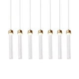 Ribbed Glass Pendant Light With Crystal Accent And Gold Finish