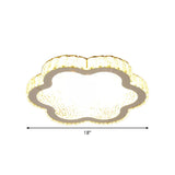 Contemporary Petal Crystal Led Flush Ceiling Light | Stainless-Steel Porch Fixture