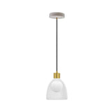 Modern Metallic Bell Pendant Light Fixture - Black/White Perfect For Dining Room White