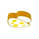 Brighten Up Your Nursery With Mushroom Flush Mount Led Light In Blue/Red/Yellow Yellow