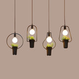 Industrial Black Metal Led Geometric Cluster Pendant For Kitchen Ceiling - 4 Lights